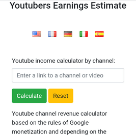 Youtube earnings calculator
