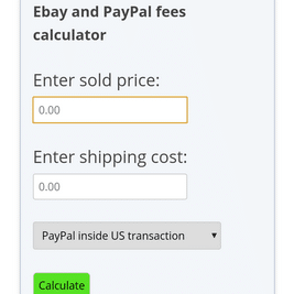 whereprofit.com -ebay, paypal, etsy fees calculators